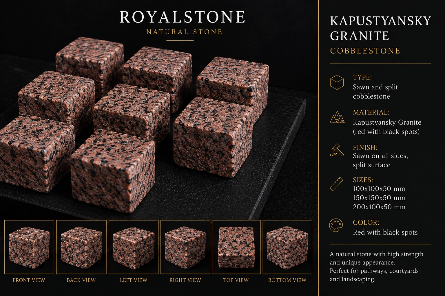 Kapustynskyi granite paving