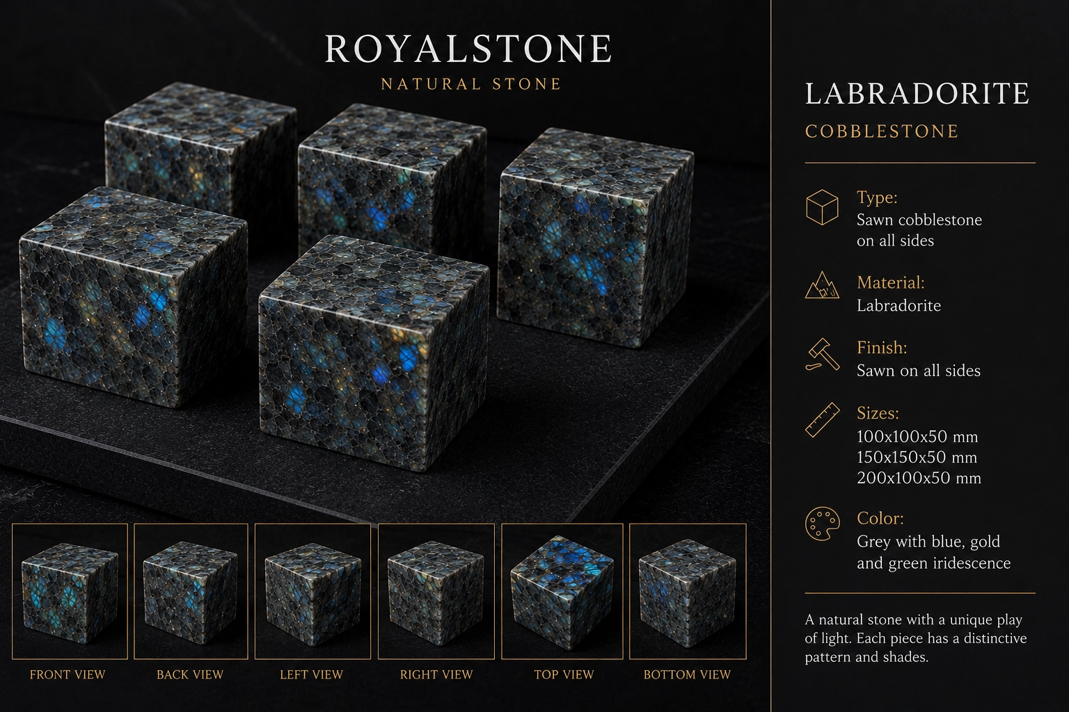 Labradorite paving